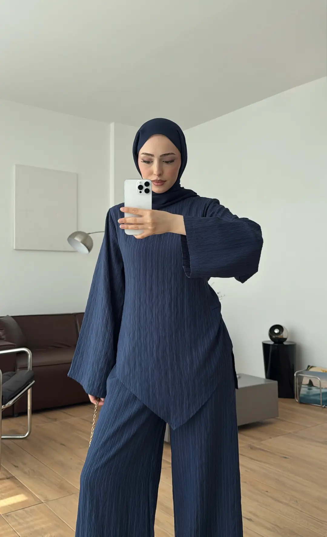 Çizgili Tunikli Takım Lacivert
