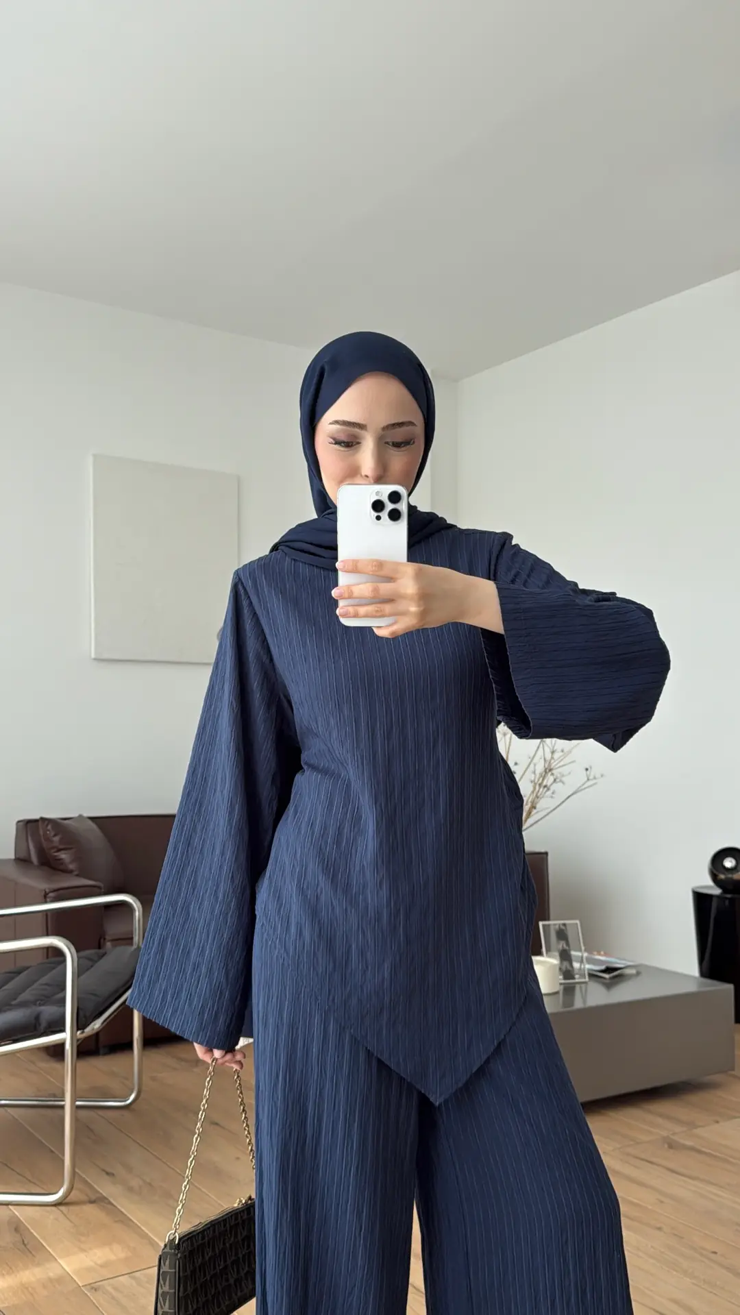 Çizgili Tunikli Takım Lacivert