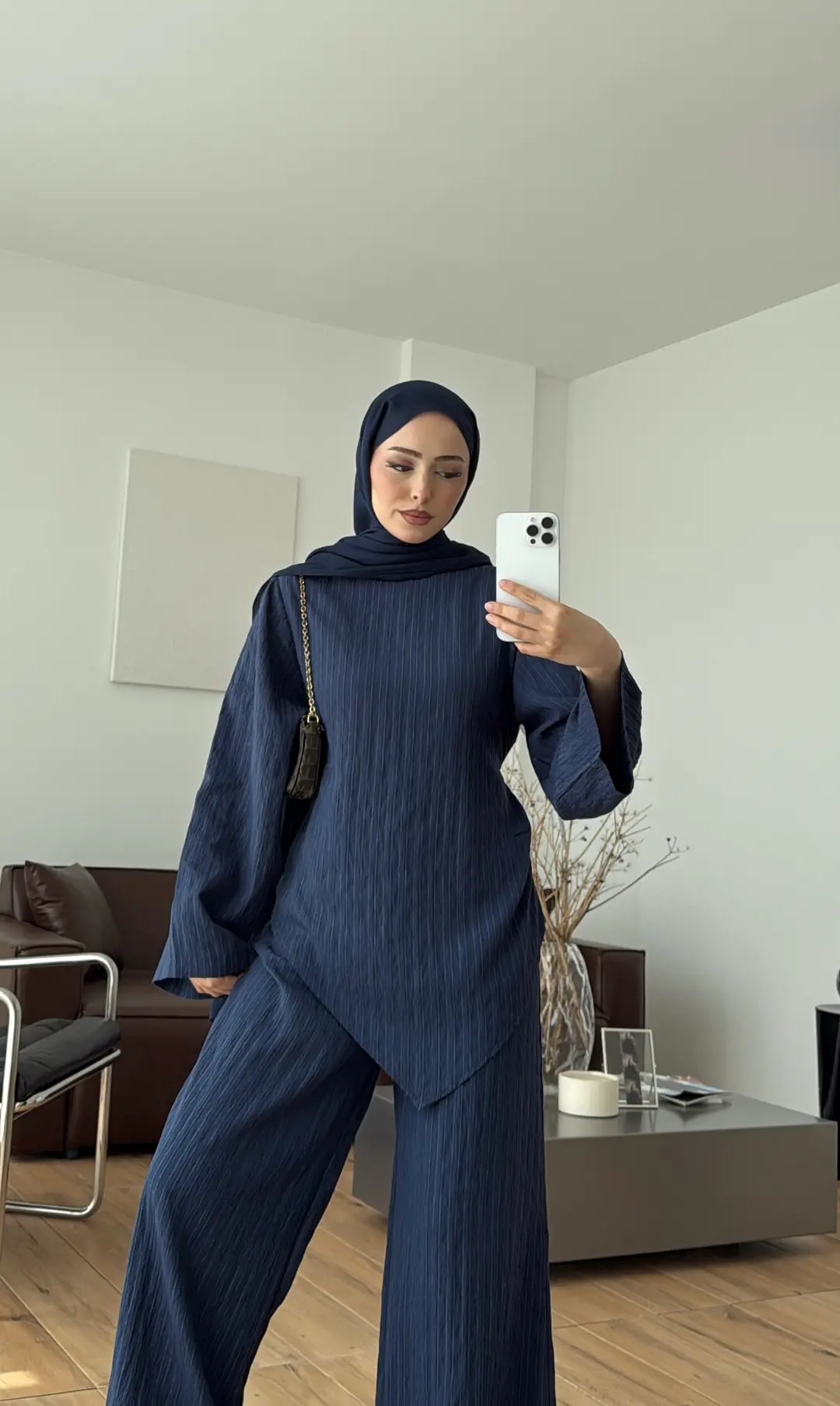 Çizgili Tunikli Takım Lacivert