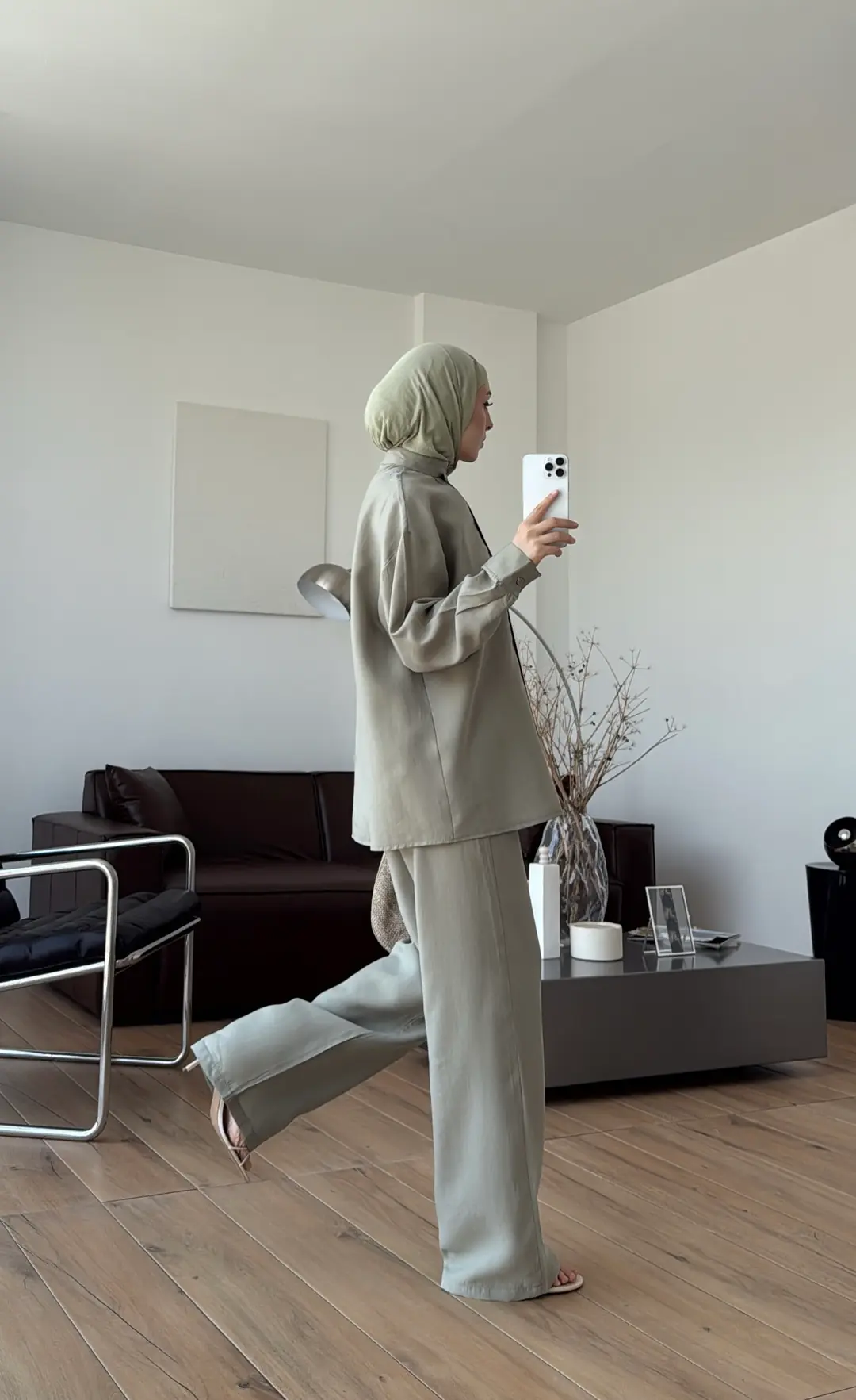 Kruvaze Detay Takım Acık Yeşil