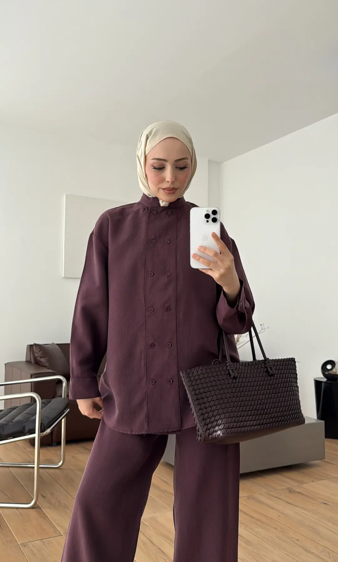 Kruvaze Detay Takım Mürdüm