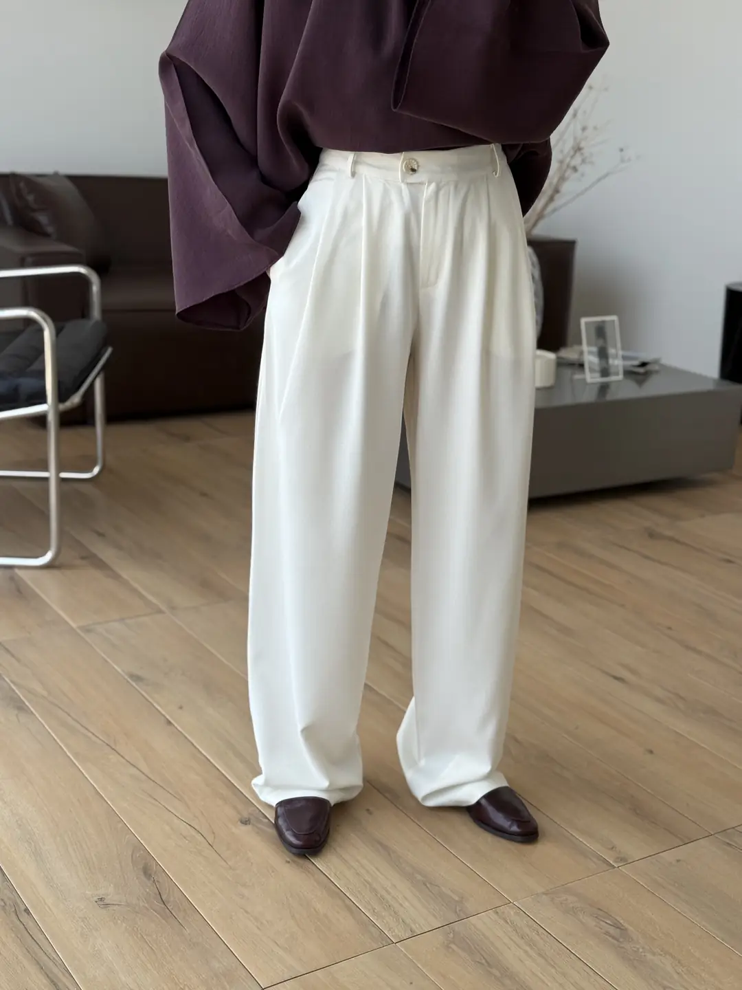 Maskülen Pantolon Ekru