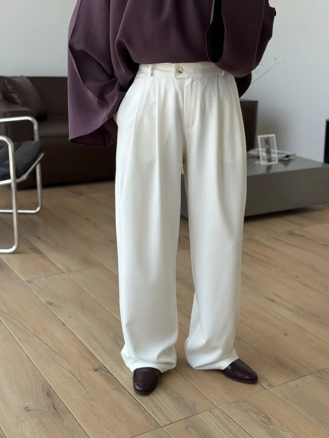Maskülen Pantolon Ekru