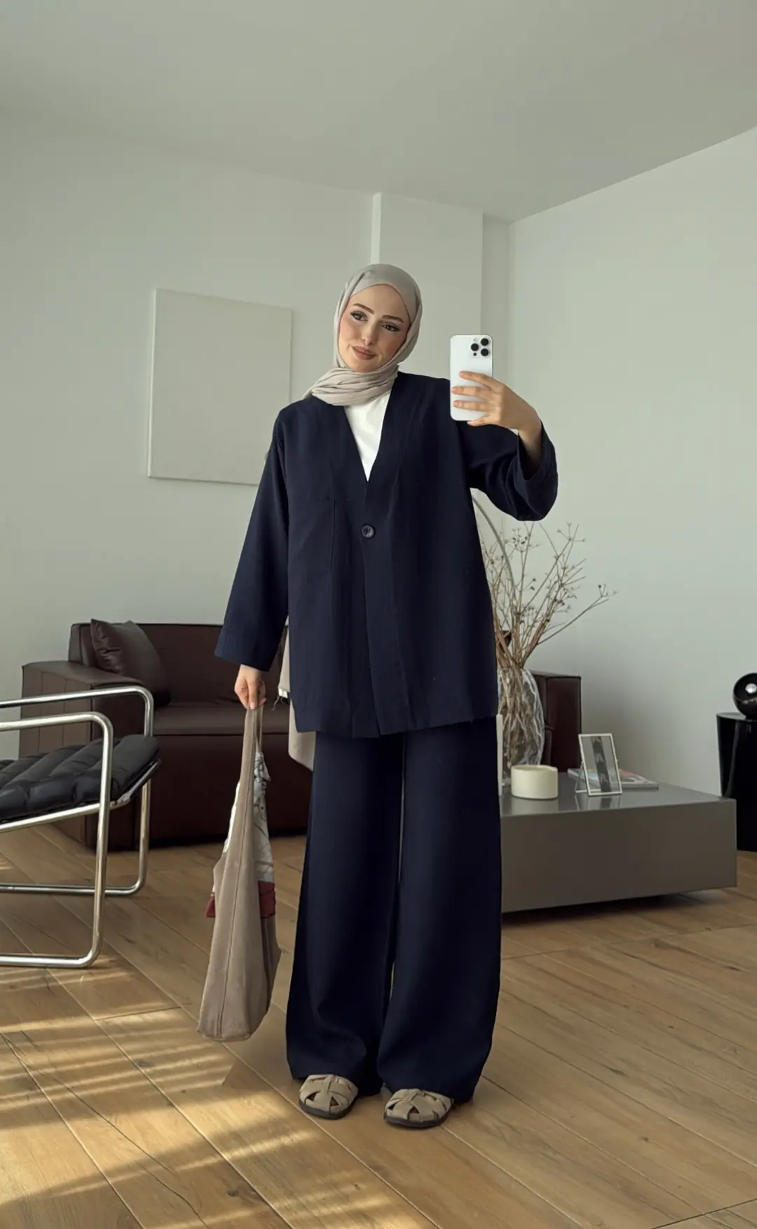 Tek Düğmeli Modal Takım Lacivert 