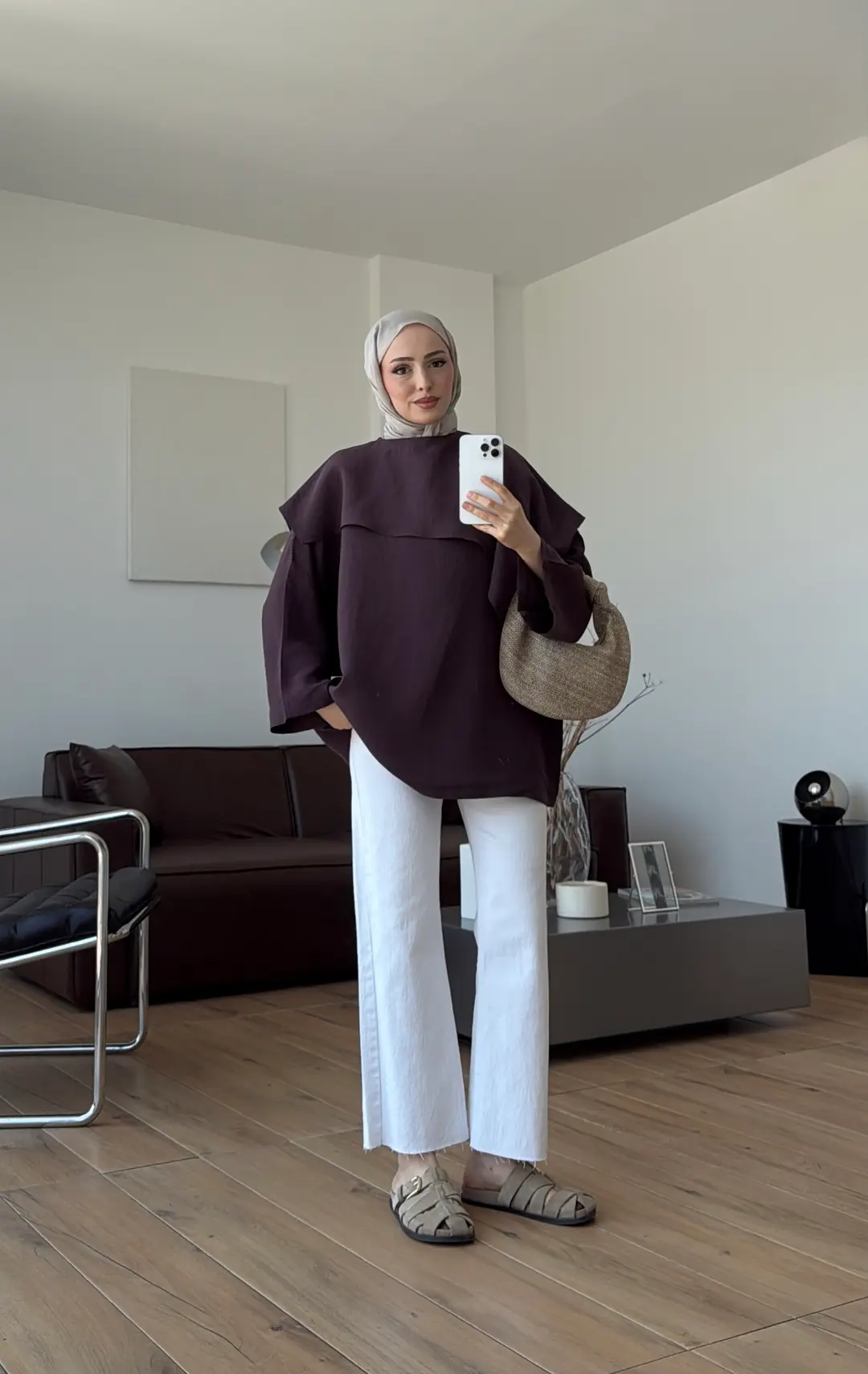 Yarasa Kol Şallı Bluz Mürdüm