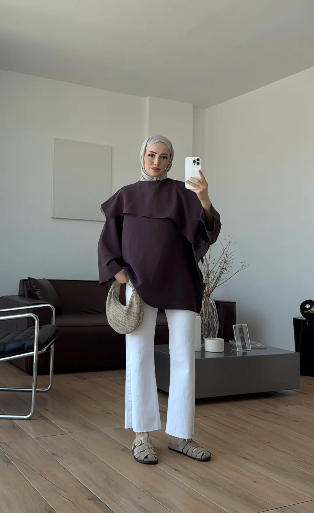 Yarasa Kol Şallı Bluz Mürdüm