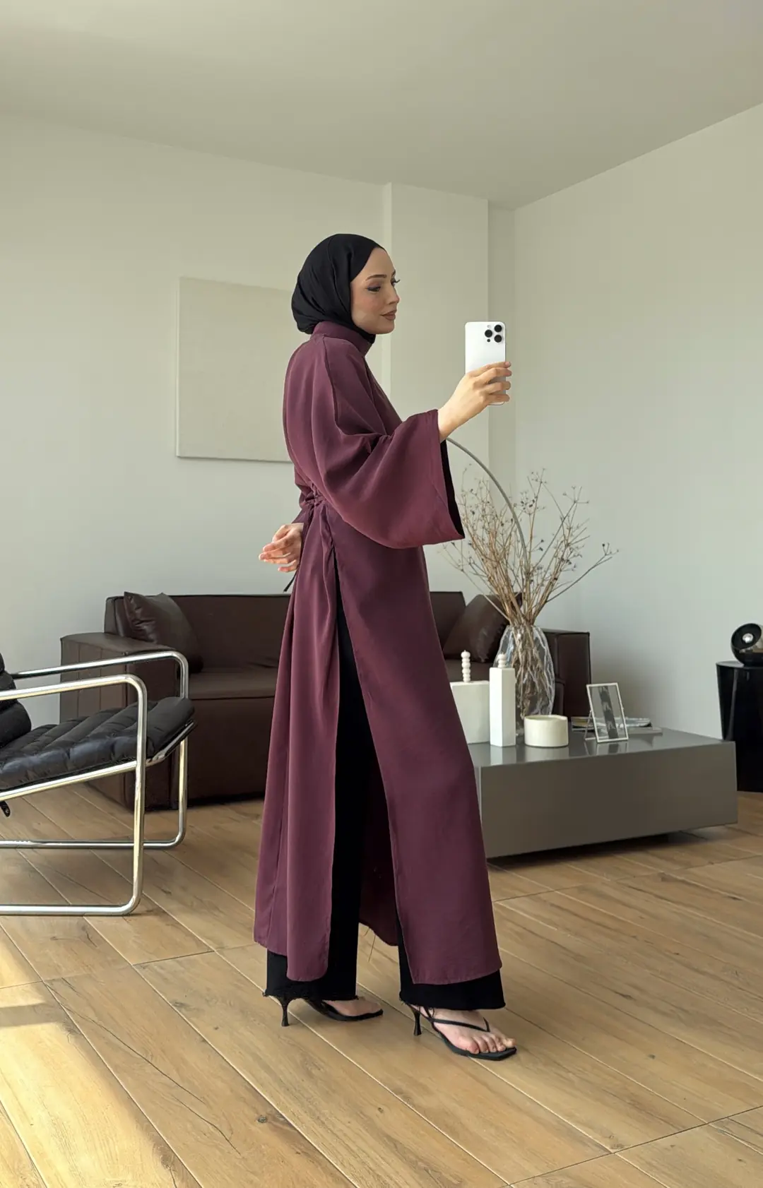 Yırtmaç Detaylı Tunik Bordo