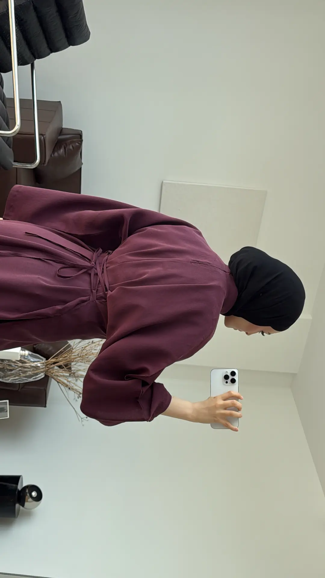Yırtmaç Detaylı Tunik Bordo