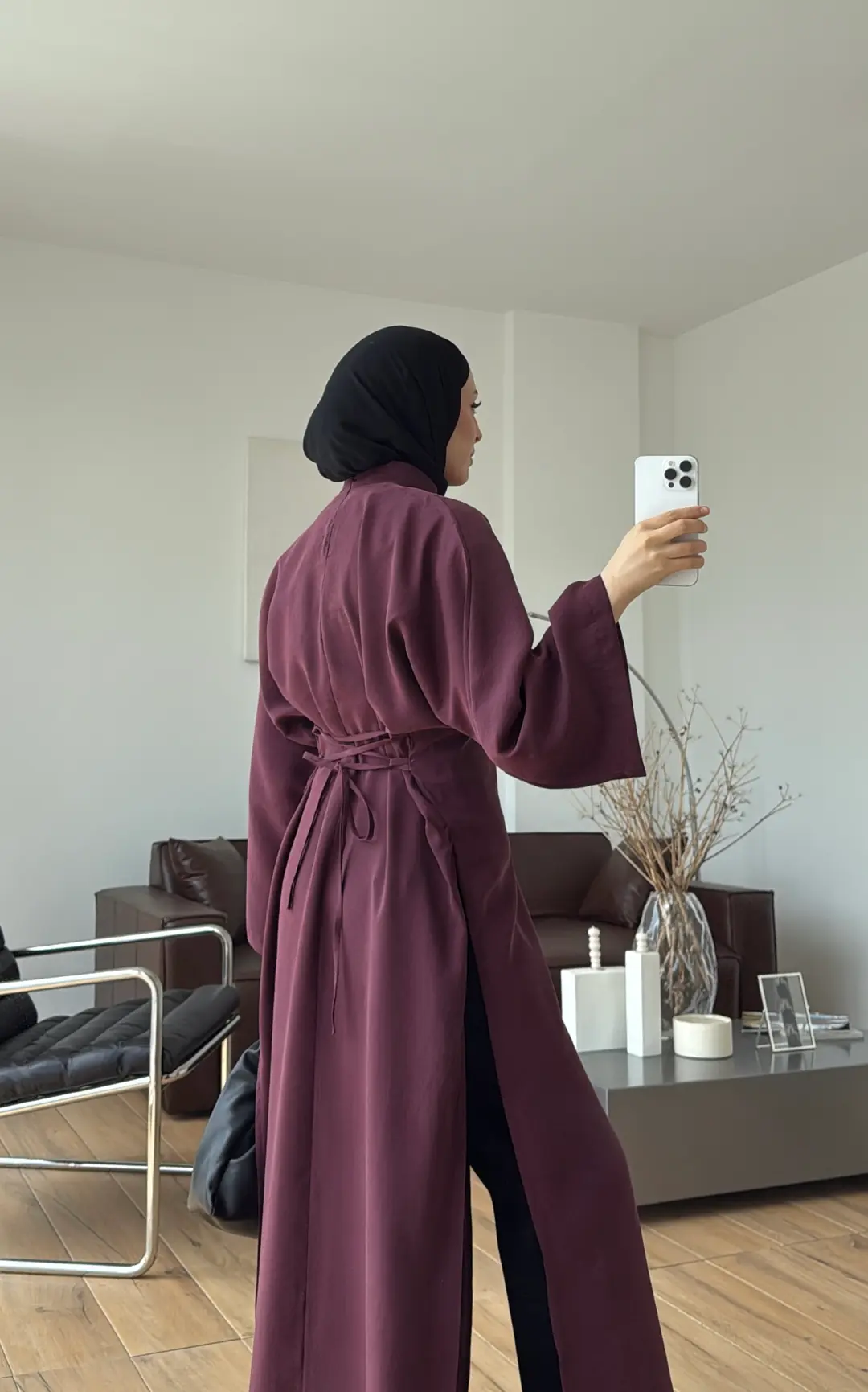Yırtmaç Detaylı Tunik Bordo