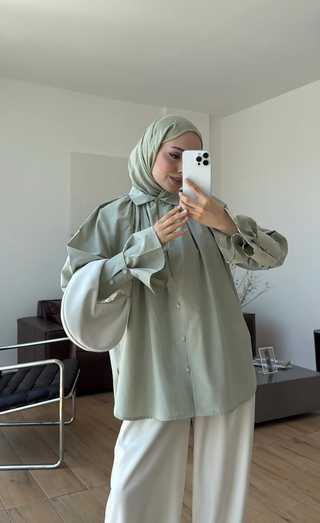 Tasarım Poplin Gömlek Mint