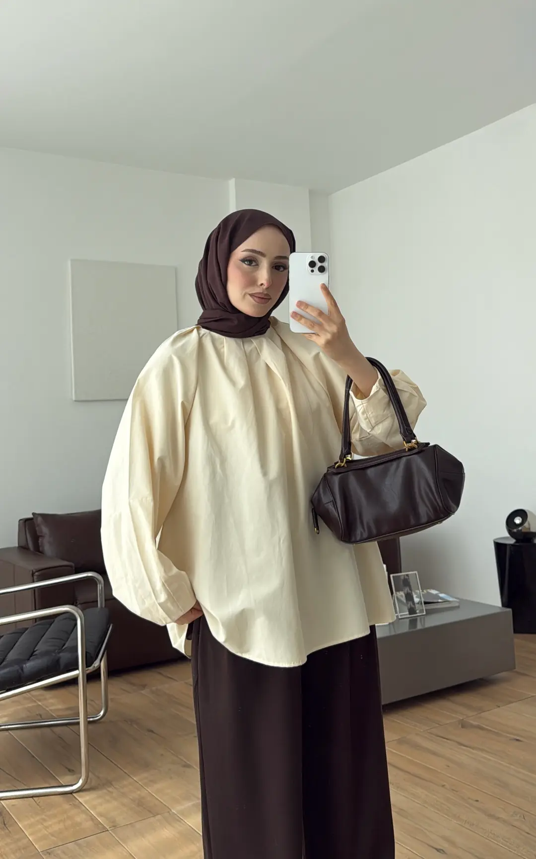 Yakası Pile Detay Gömlek Pastel Sarı