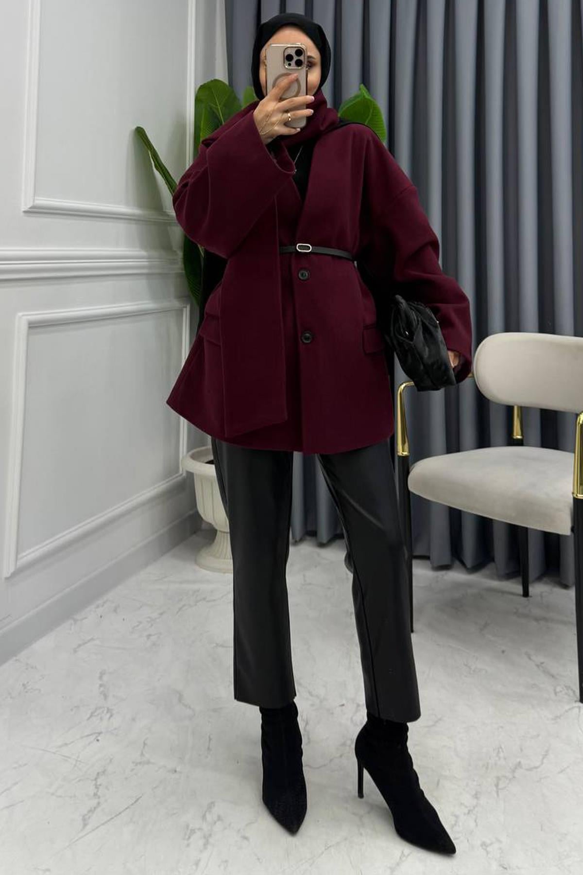 ATKILI KAŞE KABAN BORDO
