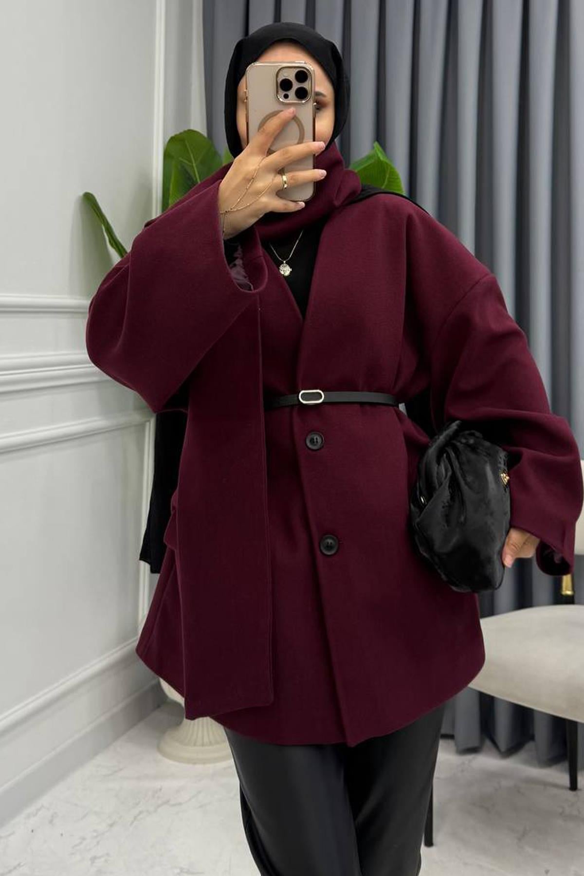 ATKILI KAŞE KABAN BORDO