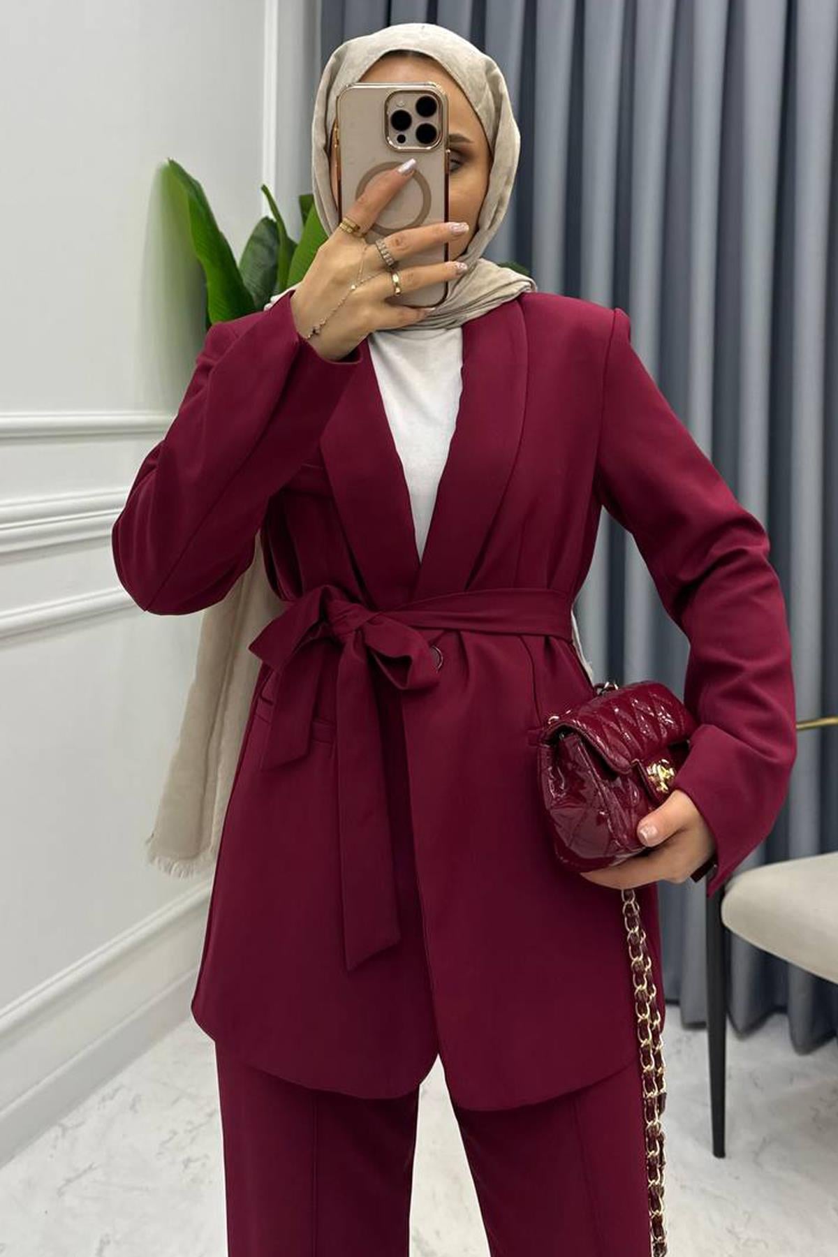 PREMİUM BLAZER TAKIM BORDO