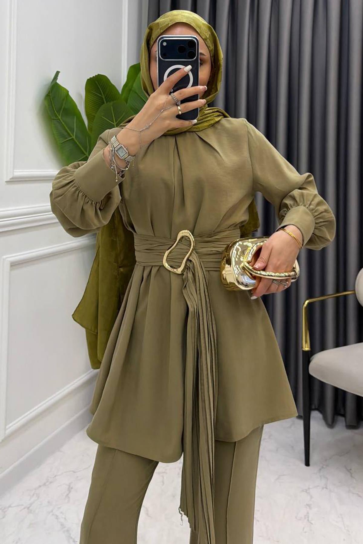 GOLD KEMER DETAY İKİLİ TAKIM MİNT
