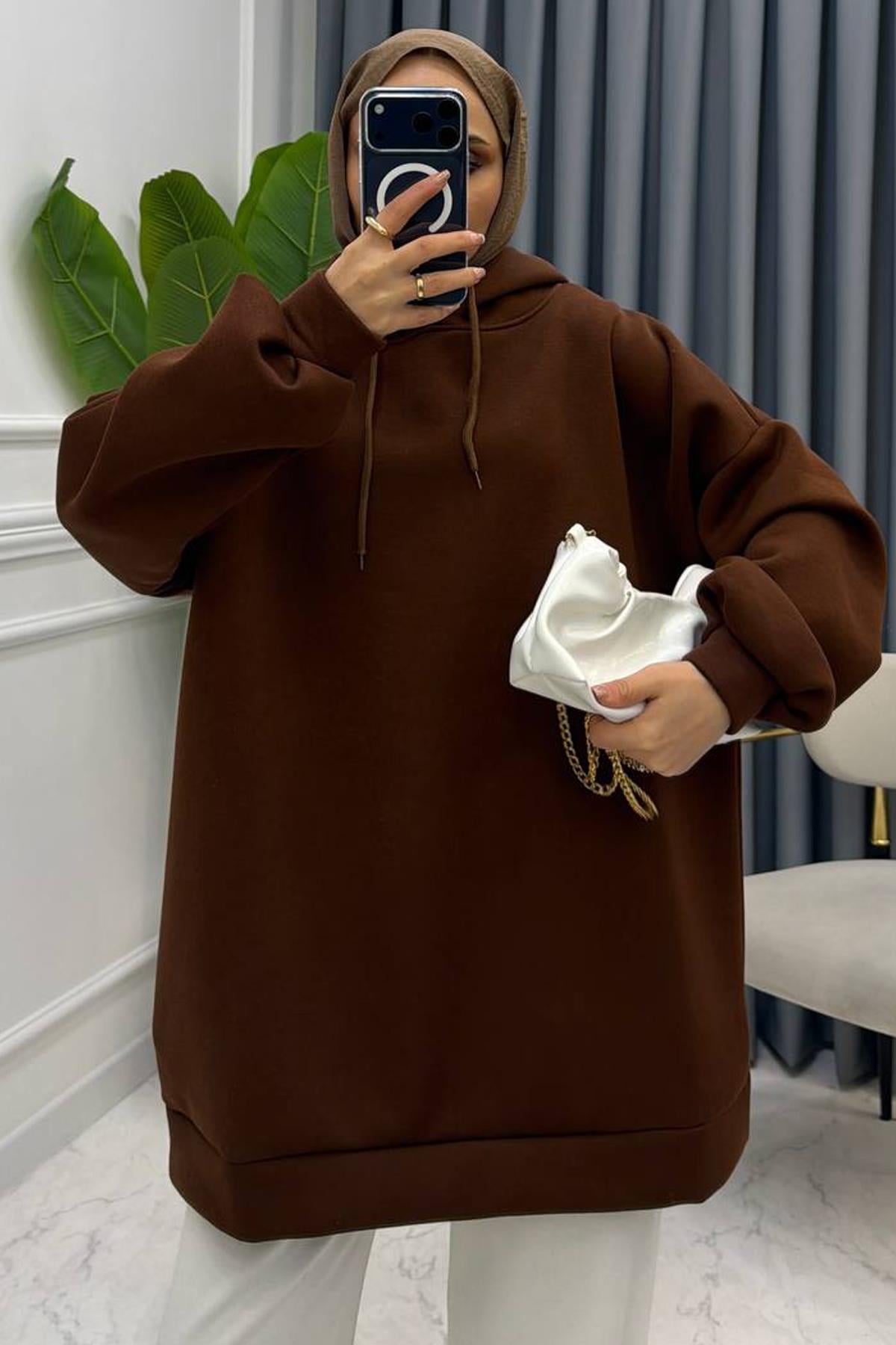 NELLY OVERSİZE SWEAT KAHVE