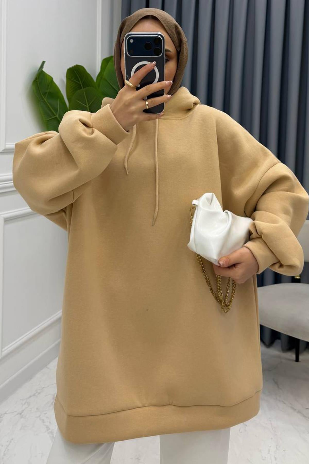 NELLY OVERSİZE SWEAT BEJ
