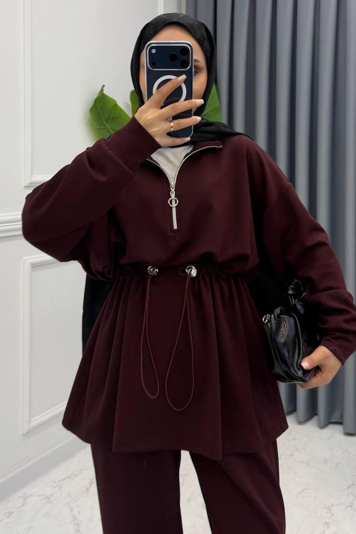 BELİ LASTİKLİ OYSHO TAKIM BORDO