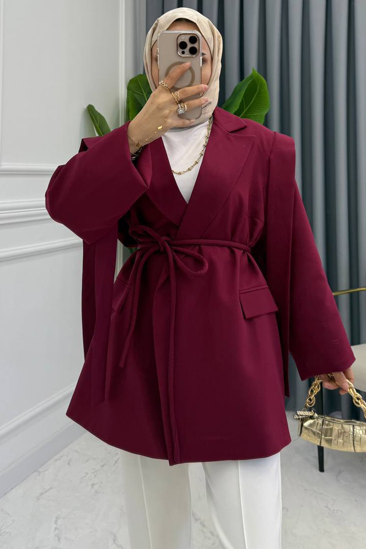 OMUZ TASARIM CEKET BORDO