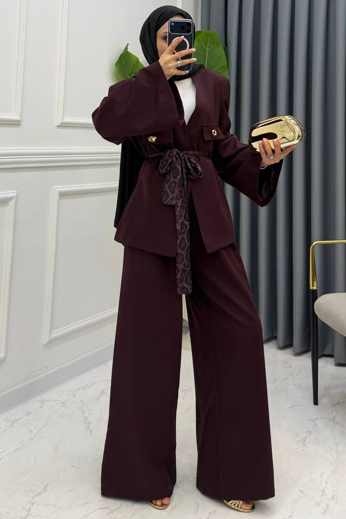 LEOPAR KEMER BLAZER TAKIM MÜRDÜM