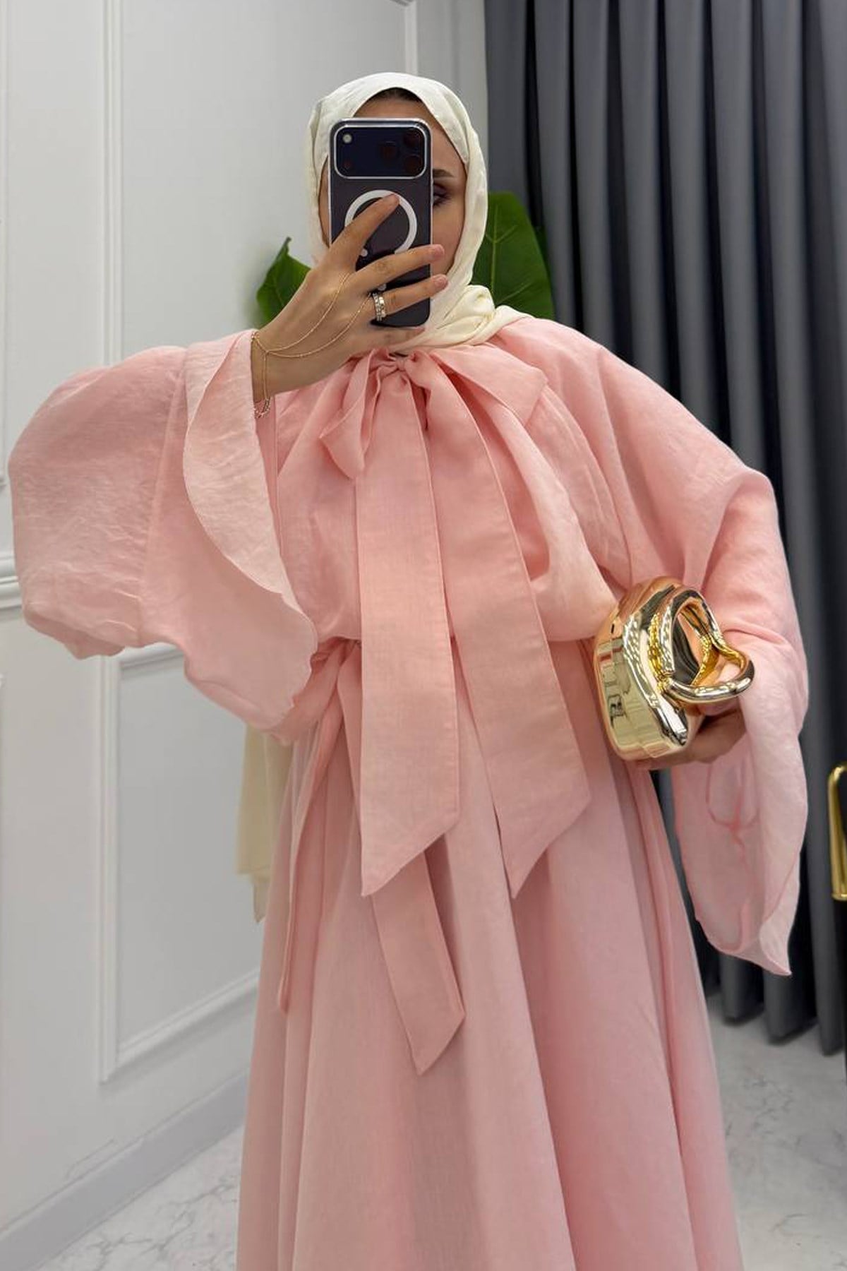 ALİNA VUAL ELBİSE  PEMBE