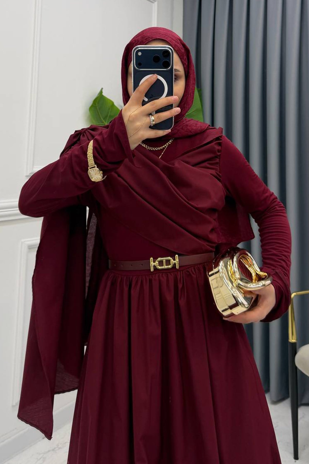 LUNA SANDY ELBİSE BORDO