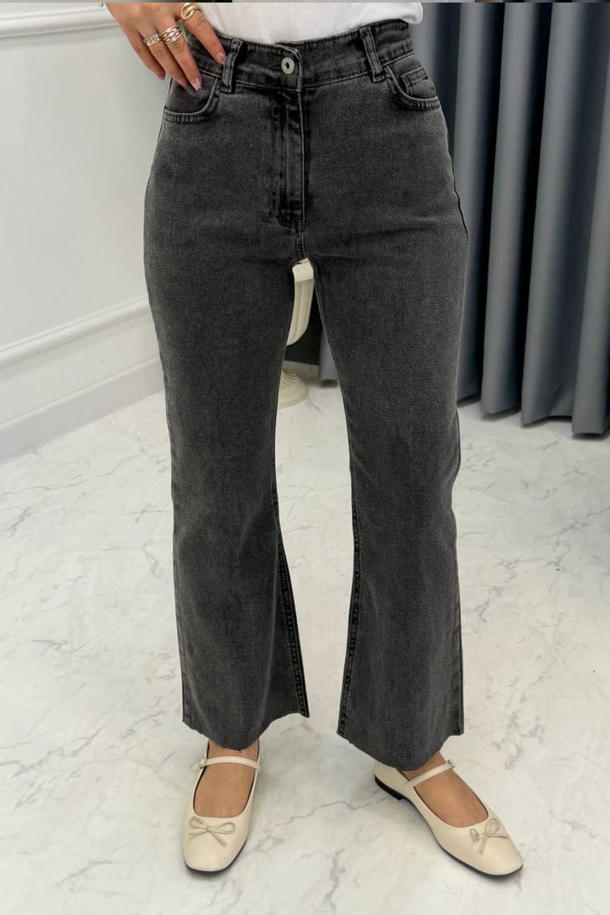 SELDİ İSPANYOL PAÇA KOT PANTOLON FÜME