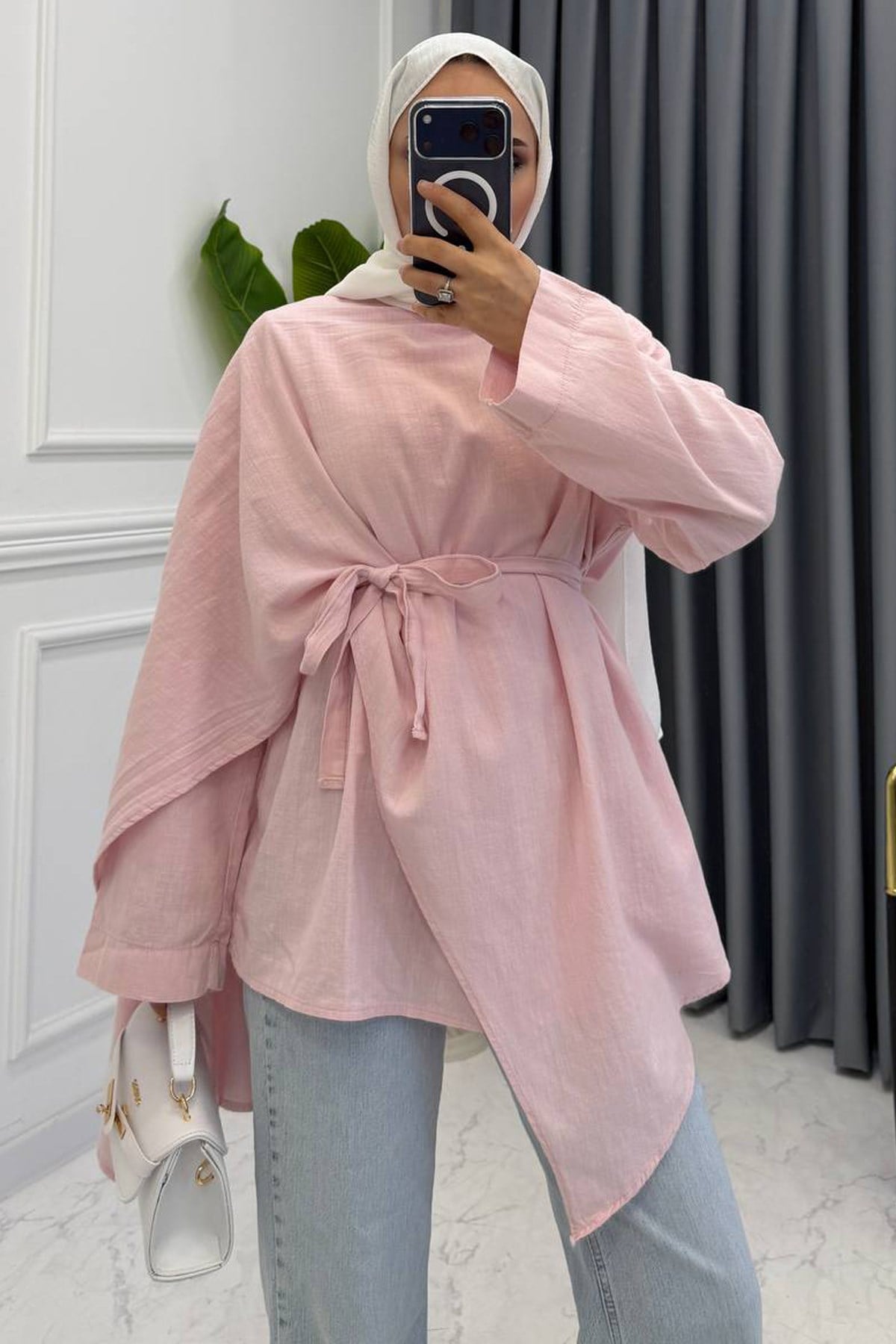ARYA KETEN TUNİK PEMBE